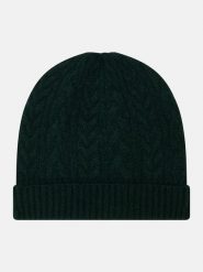 Perfect Cashmere Kaszmirowa czapka "Cleo" w kolorze ciemnozielonym rozmiar: onesize. Zielone czapki damskie Perfect Cashmere, bez wzorów, z kaszmiru. Za 143.99 zł.