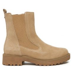 Botki Caprice. Brązowe botki damskie Caprice, bez obcasa, na płaskiej podeszwie, bez zapięcia. Za 379.99 zł.