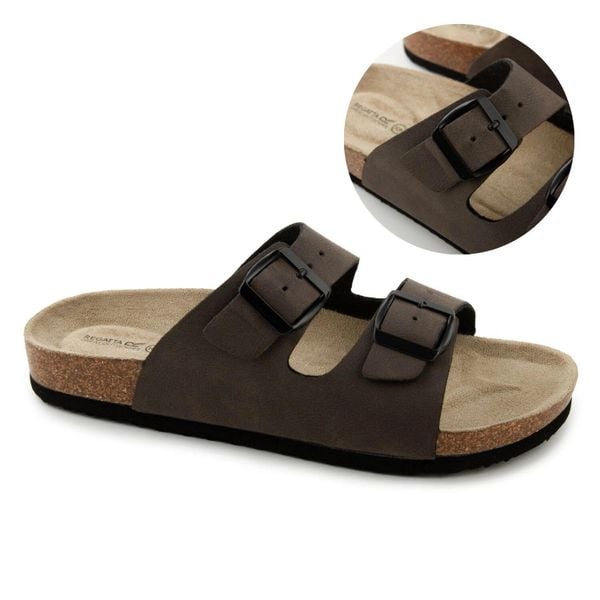 Klapki plażowe damskie Regatta Lady Mia klasyczne. Brązowe klapki damskie Regatta, bez wzorów, bez obcasa, bez zapięcia. Za 99.00 zł.