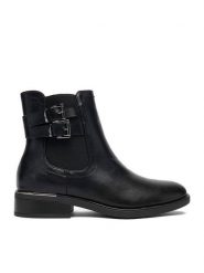 Clara Barson Botki CEO-WS6397-03 Czarny. Czarne botki damskie Clara Barson, z materiału, bez obcasa, na płaskiej podeszwie, bez zapięcia. Za 149.99 zł.