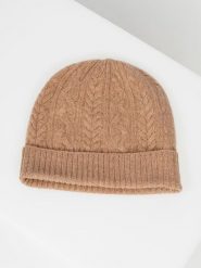 Just Cashmere Kaszmirowa czapka "Cleo" w kolorze karmelowym rozmiar: onesize. Brązowe czapki damskie Just Cashmere, bez wzorów, z kaszmiru. Za 143.99 zł.