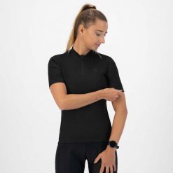 Koszulka rowerowa damska Rogelli CORE. Czarne koszulki damskie Rogelli, l, bez wzorów, bez kołnierzyka, bez ramiączek. Za 154.00 zł.
