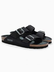 BACKSUN Klapki "Bali" w kolorze czarnym rozmiar: 36. Czarne klapki damskie Backsun, bez wzorów, z otwartym noskiem, bez obcasa, bez zapięcia. Za 130.99 zł.