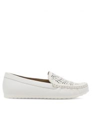 Lasocki Mokasyny GRD-D520-02 Biały. Białe mokasyny damskie Lasocki, ze skóry, bez obcasa. Za 199.99 zł.