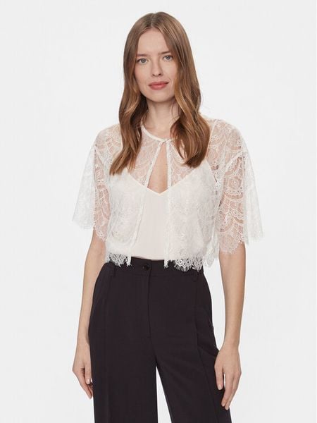 YAS Bluzka Bella 26032279 Biały Regular Fit. Białe bluzki damskie YAS, l, bez wzorów, z syntetyku, bez kołnierzyka, bez ramiączek. Za 199.99 zł.