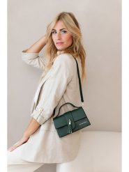 Lia Biassoni Skórzana torebka w kolorze zielonym - 20 x 13 x 6 cm rozmiar: onesize. Zielone torebki klasyczne damskie Lia Biassoni, z materiału, przez ramię, bez dodatków. Za 217.99 zł.