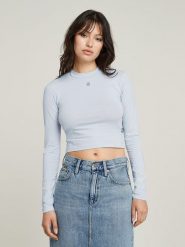 G-Star Koszulka w kolorze błękitnym rozmiar: XS. Niebieskie koszulki damskie G-Star, xs, bez wzorów, z bawełny, bez kołnierzyka, bez ramiączek. Za 74.28 zł.