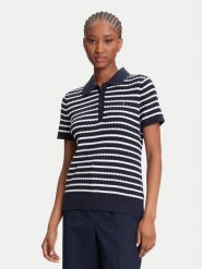 Tommy Hilfiger Sweter Fine WW0WW41474 Granatowy Regular Fit. Niebieskie swetry klasyczne damskie Tommy Hilfiger, s, z bawełny, bez kołnierzyka. Za 389.99 zł.