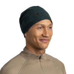 Czapka BUFF MERINO FLEECE BEANIE FOREST. Zielone czapki damskie Buff, bez wzorów, z elastanu. Za 199.05 zł.