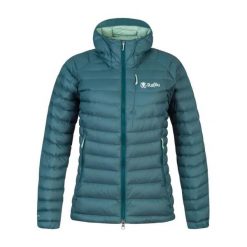 Damska kurtka z kapturem Rafiki Project. Niebieskie kurtki damskie RAFIKI, bez wzorów, z puchu, z kapturem. W wyprzedaży za 730.00 zł.