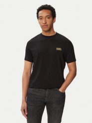 KARL LAGERFELD T-Shirt 755781 563235 Czarny Regular Fit. Czarne kozaki dziewczęce KARL LAGERFELD, bez wzorów, z bawełny, bez obcasa, bez zapięcia. Za 259.99 zł.