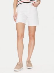 Tommy Hilfiger Szorty jeansowe Dnm Straight Short Rw White WW0WW45924 Biały Regular Fit. Białe szorty damskie Tommy Hilfiger, bez wzorów, z bawełny. Za 219.99 zł.