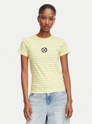 Guess Jeans T-Shirt W6YI60 K6413 Żółty Regular Fit. Żółte t-shirty damskie Guess Jeans, m, z aplikacjami, z bawełny, bez kołnierzyka. Za 179.99 zł.