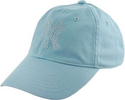 Czapka z daszkiem Ny Diamonds - lodowy błękit. Niebieskie czapki z daszkiem damskie New Era, na jesień, bez wzorów, z bawełny. Za 171.99 zł.