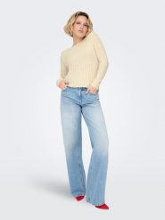 ONLY Sweter w kolorze jasnożółtym rozmiar: L. Żółte swetry klasyczne damskie Only, l, ze splotem, bez kołnierzyka. Za 69.99 zł.