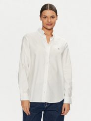 Tommy Jeans Koszula DW0DW19890 Biały Regular Fit. Białe koszule damskie Tommy Jeans, xl, bez wzorów, z bawełny, bez kołnierzyka, bez ramiączek. Za 219.99 zł.