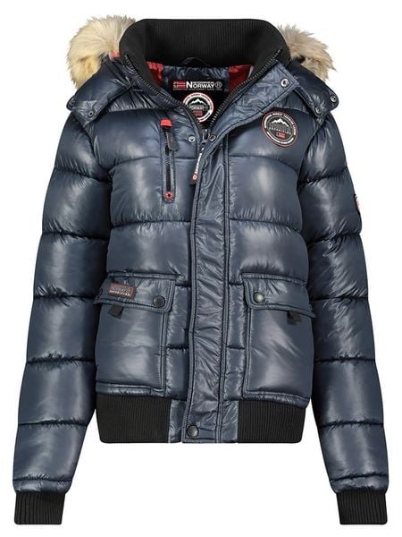 Geographical Norway Kurtka zimowa "Bugs" w kolorze granatowym rozmiar: XXL. Niebieskie kurtki damskie Geographical Norway, na zimę, xxl, bez wzorów, prążkowane, bez kaptura. Za 375.96 zł.