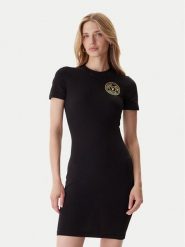 Versace Jeans Couture Sukienka codzienna 79HAOT00 CJ03T Czarny Slim Fit. Czarne sukienki damskie Versace Jeans Couture, bez wzorów, z bawełny, bez ramiączek. Za 399.99 zł.