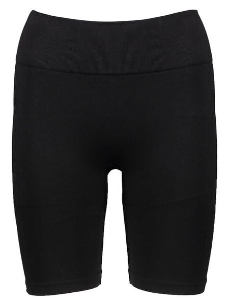 4F Szorty funkcyjne w kolorze czarnym rozmiar: M/L. Czarne spodenki sportowe damskie 4F, l, bez wzorów, z materiału, z podwyższonym stanem, outdoorowe. Za 61.17 zł.