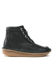 Clarks Trzewiki Funny Cedar 261738844 Czarny. Czarne botki damskie Clarks, ze skóry, bez obcasa, na płaskiej podeszwie, bez zapięcia. Za 499.99 zł.