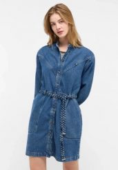 Damska Sukienka Mini Mustang Style Paola Dress Denim Blue 1015586 5000 500. Niebieskie sukienki damskie Mustang, bez wzorów, z denimu, bez ramiączek. Za 219.99 zł.