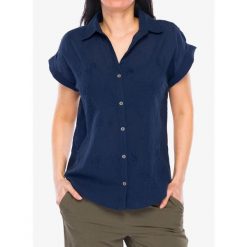 Koszula turystyczna damska Royal Robbins Oasis S/S. Niebieskie koszule damskie ROYAL ROBBINS, s, bez wzorów, bez kołnierzyka, bez ramiączek. Za 308.99 zł.