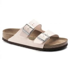 Klapki damskie Birkenstock Arizona BS Birko-flor. Czerwone klapki damskie Birkenstock, bez wzorów, z jeansu, bez obcasa, bez zapięcia. Za 287.00 zł.