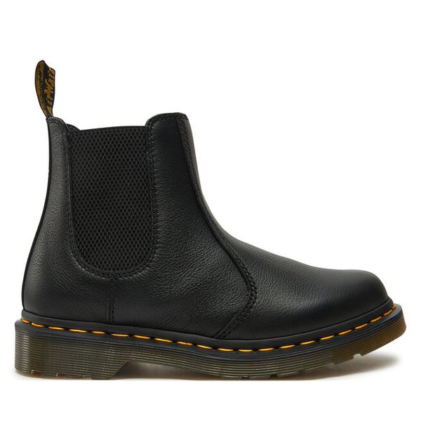 Sztyblety Dr. Martens. Czarne botki damskie Dr Martens, bez obcasa, na płaskiej podeszwie, bez zapięcia. Za 639.99 zł.