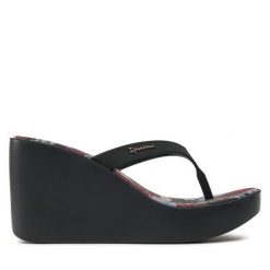 Japonki Ipanema. Czarne klapki damskie Ipanema, bez wzorów, bez obcasa, bez zapięcia. Za 129.99 zł.