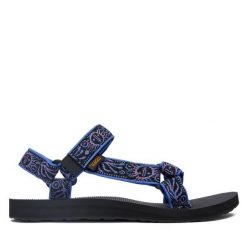 Sandały Teva. Niebieskie sandały damskie Teva, bez wzorów, bez obcasa, na płaskiej podeszwie, bez zapięcia. Za 299.99 zł.