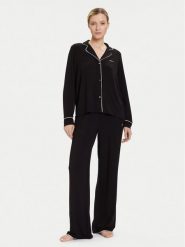 KARL LAGERFELD Piżama A4W45004 Czarny Relaxed Fit. Czarne piżamy damskie KARL LAGERFELD, bez wzorów, z wiskozy, bez ramiączek. Za 589.99 zł.