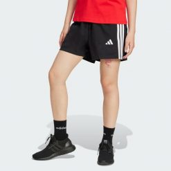 Szorty Essentials 3-Stripes Cotton. Białe spodenki sportowe damskie Adidas, xs, bez wzorów, z bawełny, z standardowym stanem, na fitness i siłownię. Za 129.00 zł.
