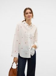 Vero Moda Koszula w kolorze białym rozmiar: M. Białe koszule damskie Vero Moda, m, bez wzorów, z bawełny, bez kołnierzyka, bez ramiączek. Za 118.56 zł.