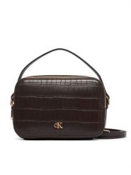 Calvin Klein Torebka Ck Croc Camera Bag LV04F3905G Brązowy ciemny. Brązowe torebki klasyczne damskie Calvin Klein, ze skóry, bez dodatków. Za 449.99 zł.