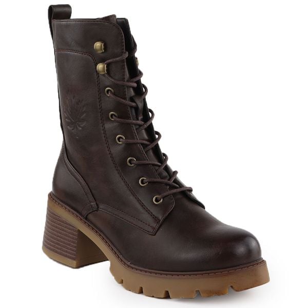 Botki damskie na klocku czekoladowe Vinceza 89136. Brązowe botki damskie VINCEZA, ze skóry ekologicznej, eleganckie, bez obcasa, na obcasie, bez zapięcia. Za 199.99 zł.