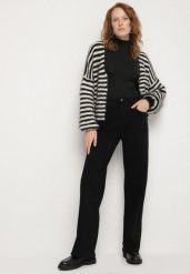 Czarne Jeansy o Szerokim Kroju z Wysokim Stanem Rilunisse. Czarne jeansy damskie Born2be, bez wzorów, z jeansu. Za 89.99 zł.