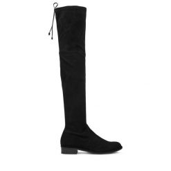 Muszkieterki Stuart Weitzman. Czarne kozaki damskie Stuart Weitzman, bez obcasa, na płaskiej podeszwie, bez zapięcia. Za 4,379.00 zł.