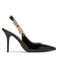 Szpilki LOVE MOSCHINO. Czarne szpilki damskie Love Moschino, bez wzorów, bez obcasa, na szpilce, bez zapięcia. Za 759.99 zł.
