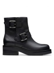 Clarks Skórzane botki "Rebelle" w kolorze czarnym rozmiar: 37. Czarne botki damskie Clarks, bez obcasa, bez zapięcia. Za 321.39 zł.