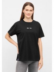 Derbe Koszulka w kolorze czarnym rozmiar: L. Czarne bluzki damskie Derbe, l, bez wzorów, z bawełny, bez kołnierzyka, bez ramiączek. Za 61.02 zł.