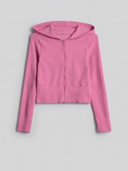 4F Bluza dresowa slim z kapturem damska - różowa XS/S. Czerwone bluzy damskie 4F, s, bez wzorów, z dresówki. Za 169.99 zł.