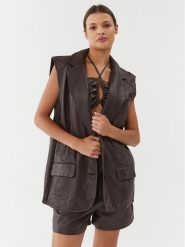 Gestuz Kamizelka 10908176 Brązowy Relaxed Fit. Brązowe kamizelki damskie Gestuz, bez wzorów, ze skóry, bez kaptura. Za 2,869.00 zł.