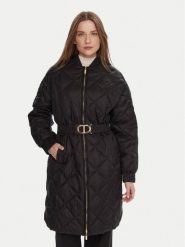 TWINSET Płaszcz przejściowy 252TP2130 Czarny Regular Fit. Czarne płaszcze damskie Twinset, bez wzorów, z syntetyku, bez kaptura. Za 1,469.00 zł.