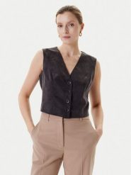Guess Kamizelka W5YH51 WH5N2 Czarny Regular Fit. Czarne kamizelki damskie Guess, s, z aplikacjami, z lyocellu, bez kaptura. Za 259.99 zł.