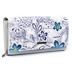 Portfel damski 4U Cavaldi PN23-FL-BL-PURPLE biały. Białe portfele damskie 4U Cavaldi, bez wzorów, ze skóry. Za 69.99 zł.