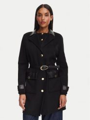 Marciano Guess Płaszcz wełniany G6YL05 W3135 Czarny Regular Fit. Czarne płaszcze damskie Marciano Guess, z aplikacjami, z wełny, bez kaptura. Za 1,569.00 zł.