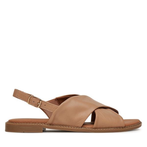 Sandały Lasocki. Brązowe sandały damskie Lasocki, bez wzorów, bez obcasa, na płaskiej podeszwie, bez zapięcia. Za 149.99 zł.