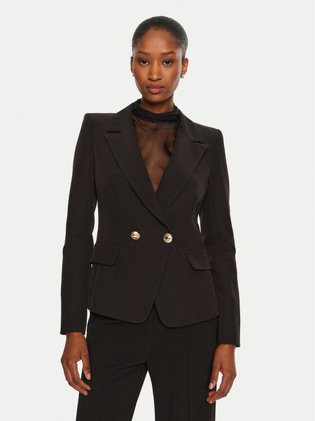 Rinascimento Marynarka CFC0119983003 Czarny Regular Fit. Czarne marynarki i żakiety damskie Rinascimento, xl, bez wzorów, z syntetyku. Za 449.99 zł.