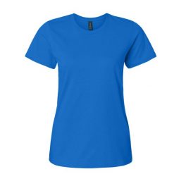 Damska Koszulka Softstyle O Średniej Grubości. Czerwone bluzki damskie GILDAN, xl, bez wzorów, bez kołnierzyka, bez ramiączek. Za 37.99 zł.