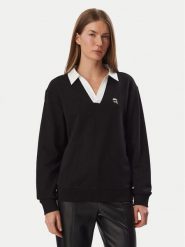 KARL LAGERFELD Bluza B4W20062 Czarny Regular Fit. Czarne bluzy damskie KARL LAGERFELD, xs, bez wzorów, z bawełny, bez kaptura. Za 849.99 zł.